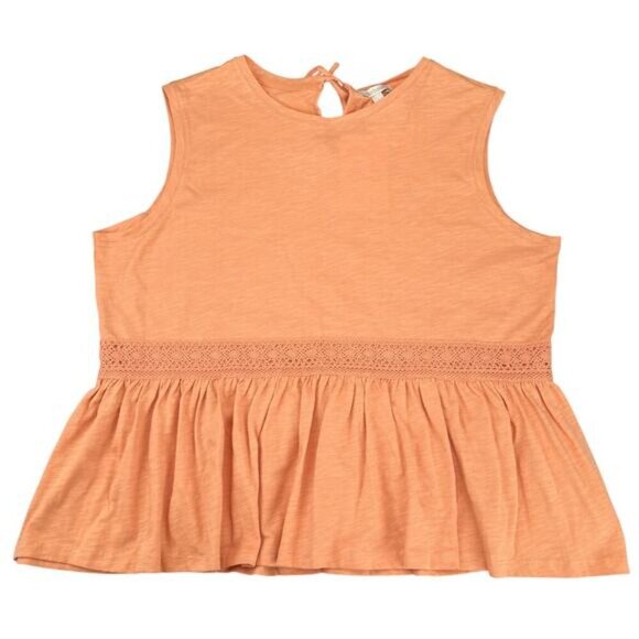 NWT BARBOUR Willow Fit & Flare Peplum Cotton Top Sz 10 Peach Tree - Picture 5 of 8